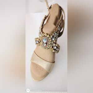 Yellow Box Gold Embellished Heels